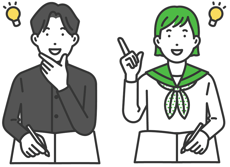 男女の生徒のイラスト